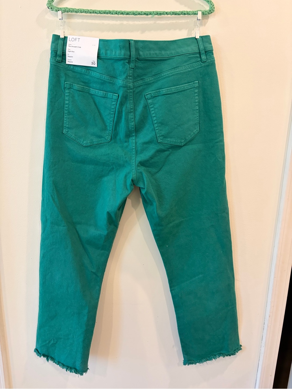 LOFT Teal Crop High-Rise Jeans